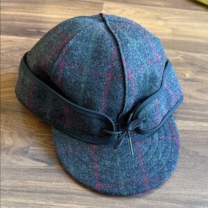 Plaid Wool Cap with Ear Flaps